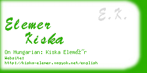 elemer kiska business card